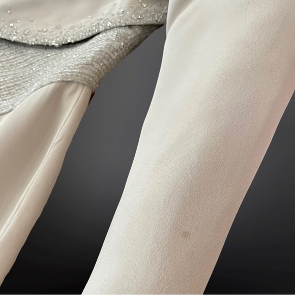 VINTAGE 1990s Stephen Yearick gown & bolero in light silver - Picture 9 of 15